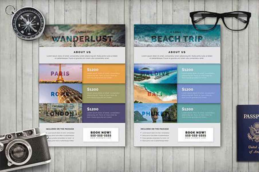 esempio di flyer viaggi